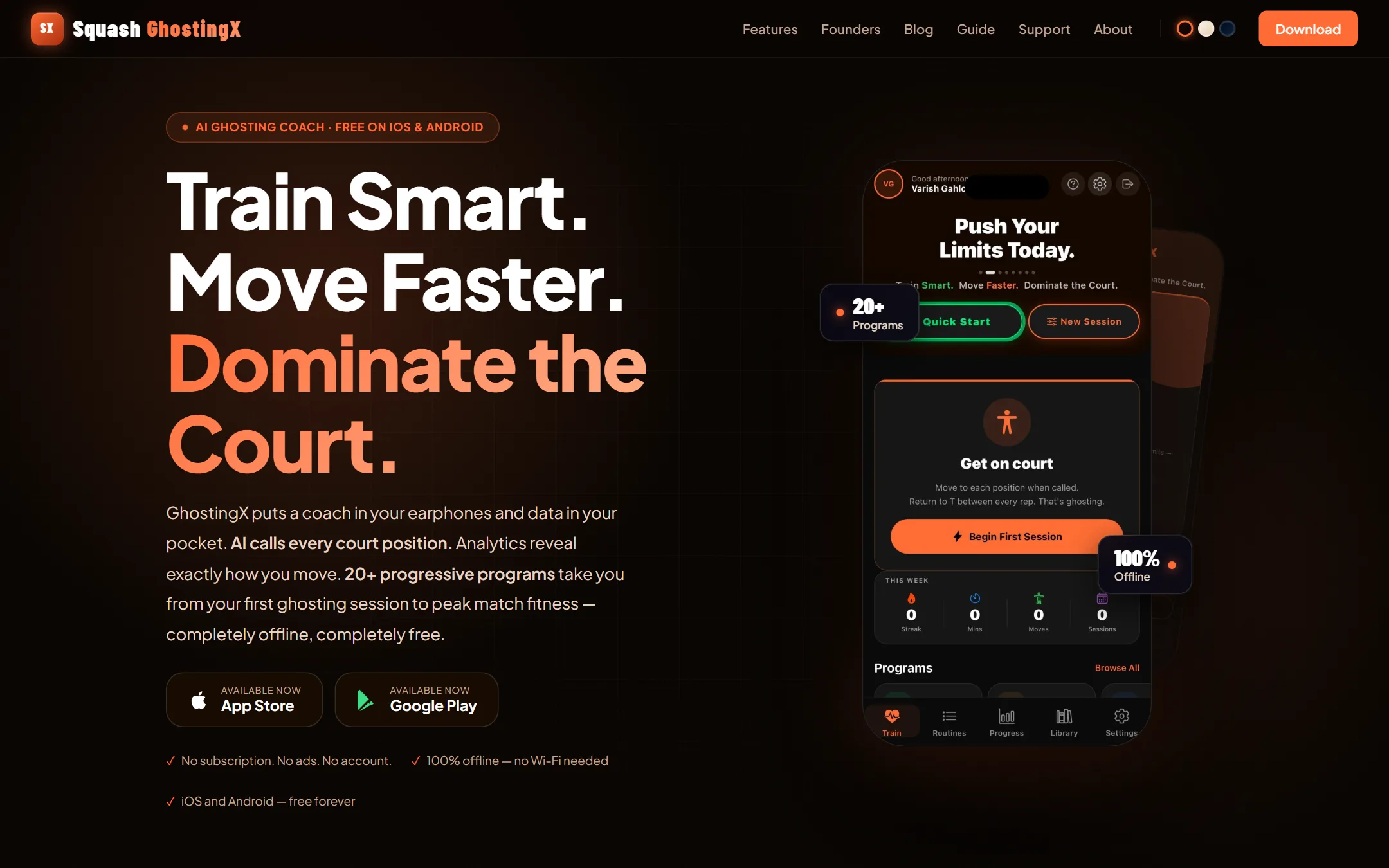 Squash GhostingX, live site
