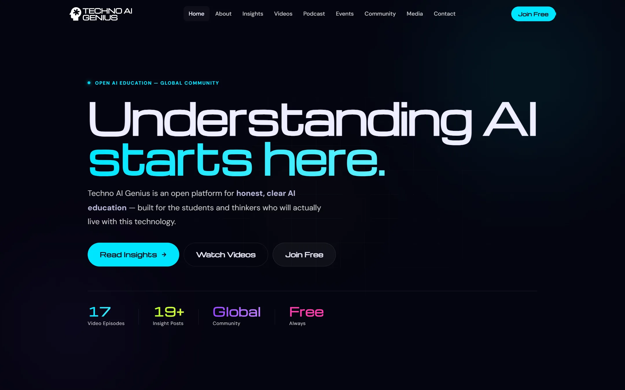 Techno AI Genius, live site